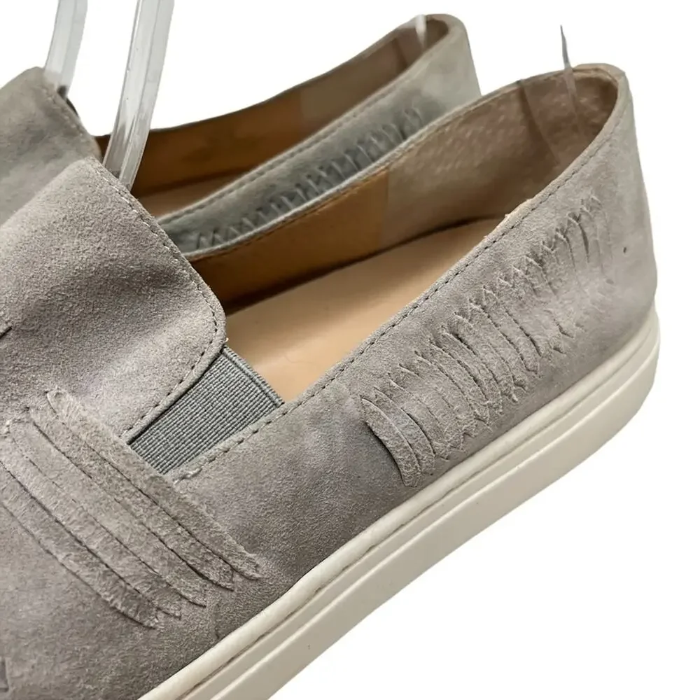 VINCE CAMUTO BEYZA Genuine Leather Gray Woven Suede Flats Loafers Shoes sz 8 M